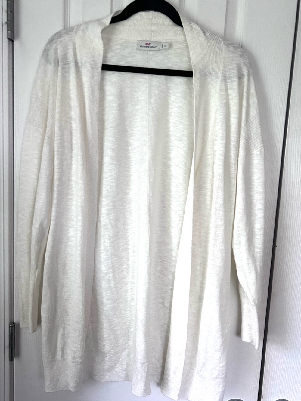 Vineyard Vines Ivory Cotton Linen Open Front Cardigan Size XS